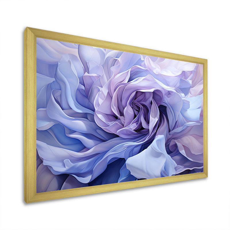 «Twist Lavender Rose - Abstract Spirals», art mural, H 34 po x l 44 po x P 1,5 po, Impression dorée sur toile encadrée