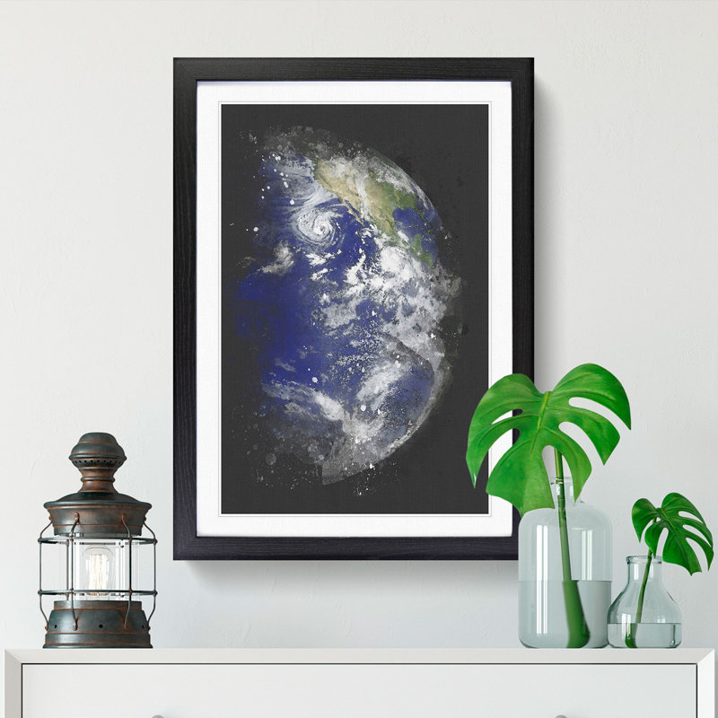 Eastern Pacific Ocean of Earth - Framed Print, Black Framed, 33cm H x 24cm W x 2cm D