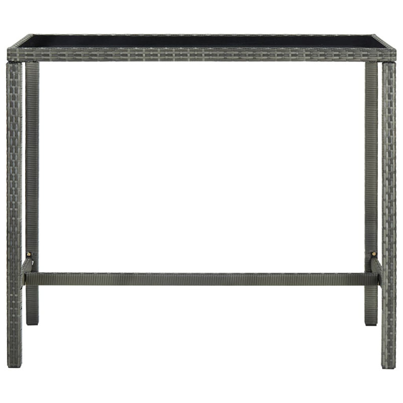 Evalei Rectangular Outdoor Bar Table , 130cm cm W 60cm cm D, Gray