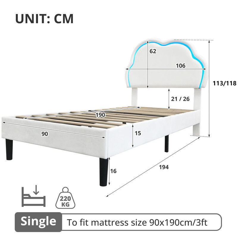 Single (3') Standard, White
