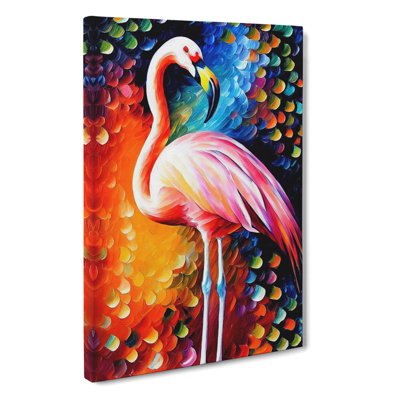 Flamingo Portrait No.3 - Wrapped Canvas, 50cm H x 35cm W x 3cm D