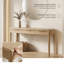 Console Elegant Light Luxury avec trois tiroirs et finition en placage de chêne, coins arrondis doux-1303679399