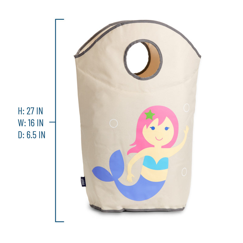 Panier à linge Wildkin Kids - Panier pliable pour garçons et filles, polyester durable avec poignées et dessous en filet - Sirène