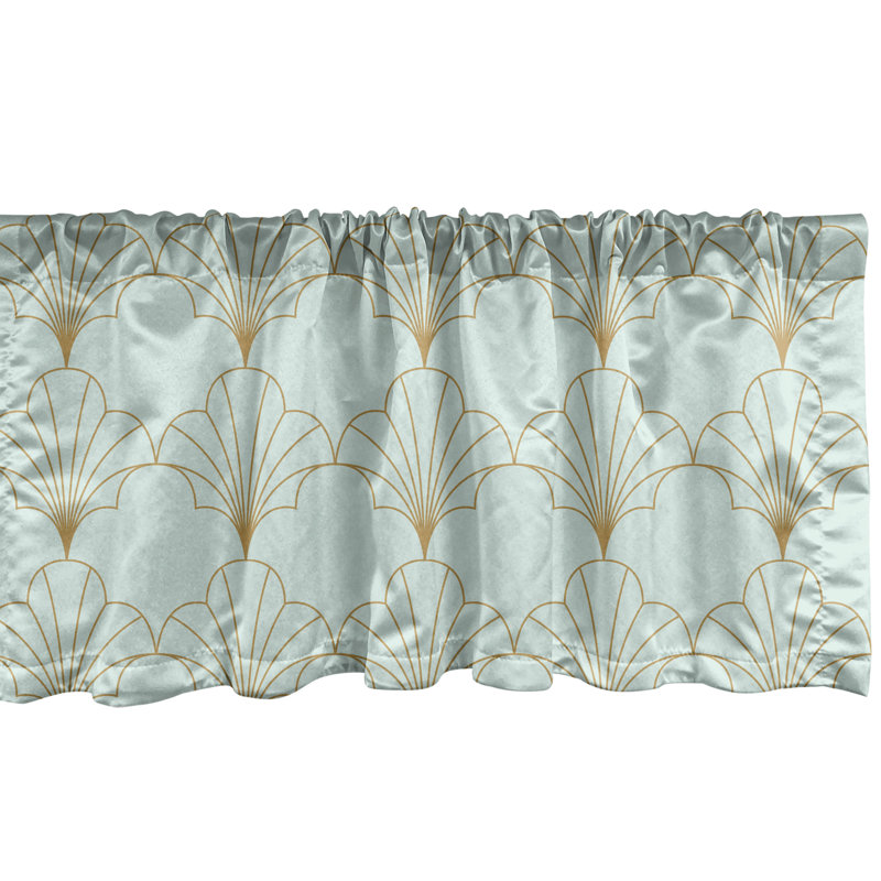 Geometric Window Valance, 54" W x 12" L, Mint Green Sand Brown