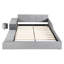  Lit plateforme tapissier mère et enfant avec bureau de chevet en velours et tabouret rond, à la terre, sécuritaire et élégant -1930010032-1930009998