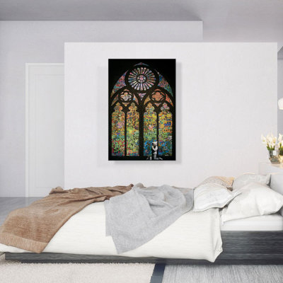 " Graffiti Stained Glass " by Banksy Painting Print