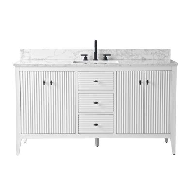 60'' Single Bathroom Vanity with Engineered Marble Top