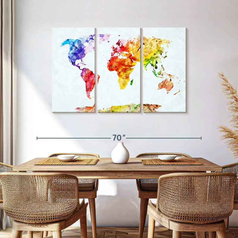 Aliaz Temperate World Map, 36" H x 57" W