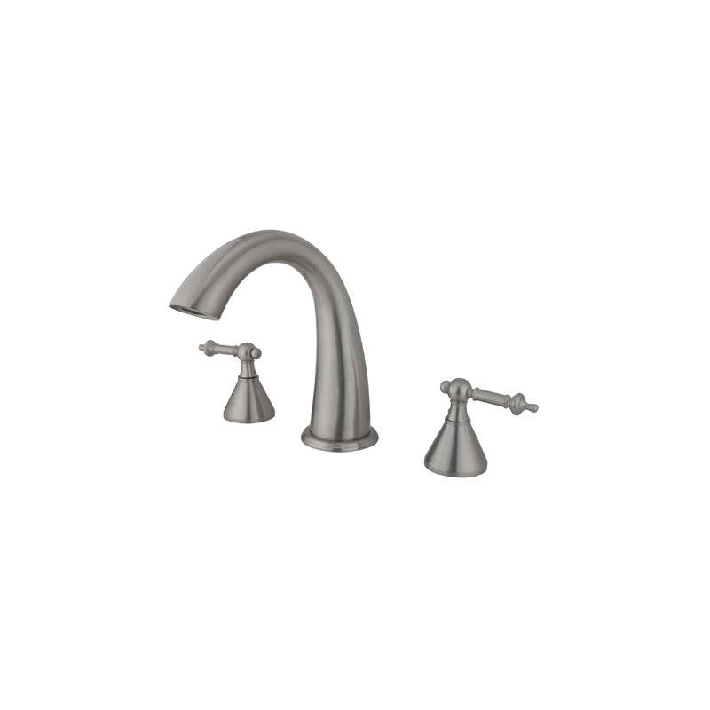 Templeton Double Handle Deck Mounted Roman Tub Faucet, Satin Nickel