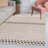 Hiiaka High-Low Modern Trellis Geometric Cream/Black Indoor/Outdoor Rug-1964402970