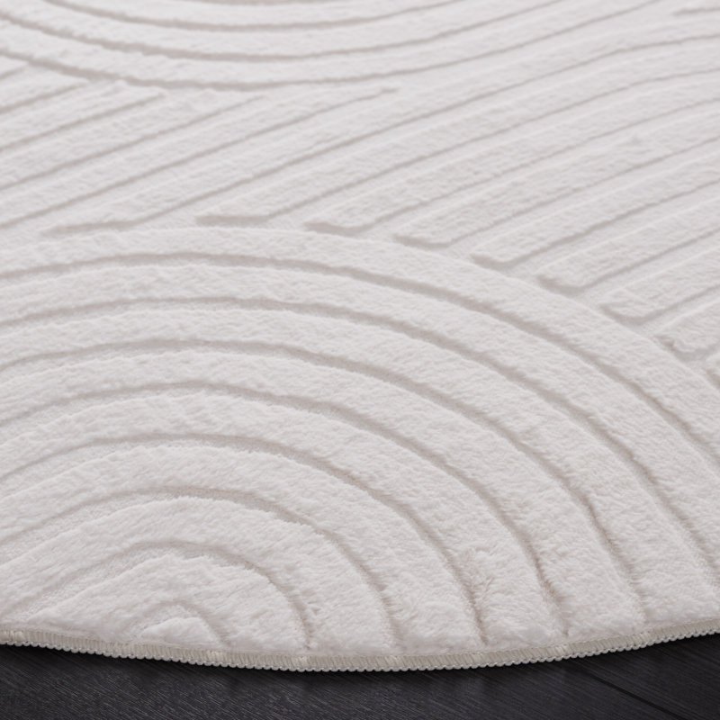 Zurek Performance Machine Washable Geometric Rug, Round 6'