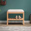 Banc à chaussures en bois massif avec coussin et tablette amovibles Albert-317943027