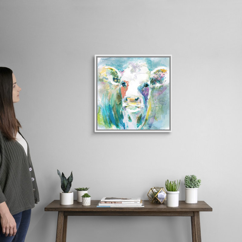 «Playful Gracie», reproduction d'art sur toile, H 21,7 po x l 21,7 po x P 1,75 po, Cadre flottant blanc