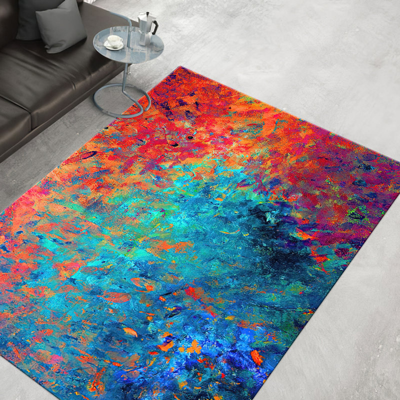 Exquisite With Pile Soft Type Printed Rug Featuring Geometric Shapes and Vibrant Colors Perfect for Adding a Unique Touch to Any Room in Your Home