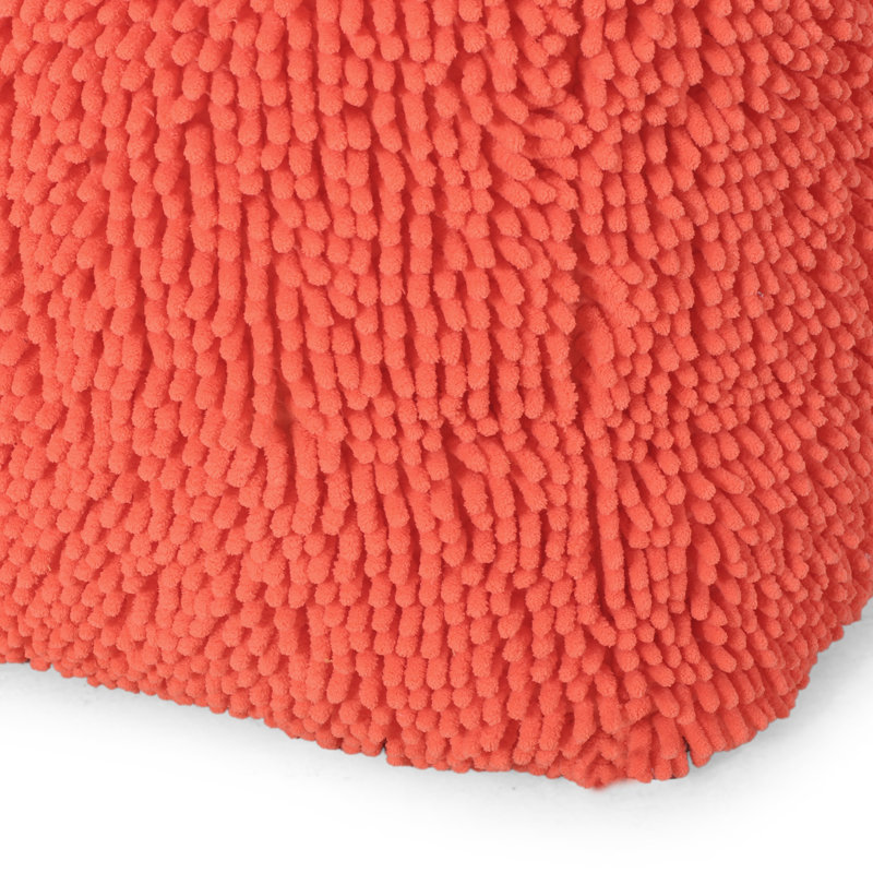 Repose-pieds carré de 16 po de largeur, 100 % polyester corail