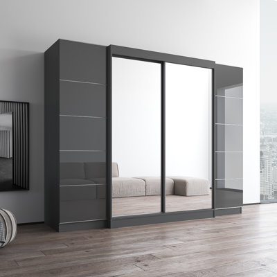 Manufactured 102.4" Armoire with Adjustable Shelves, Hanging Rod, Matte Finish