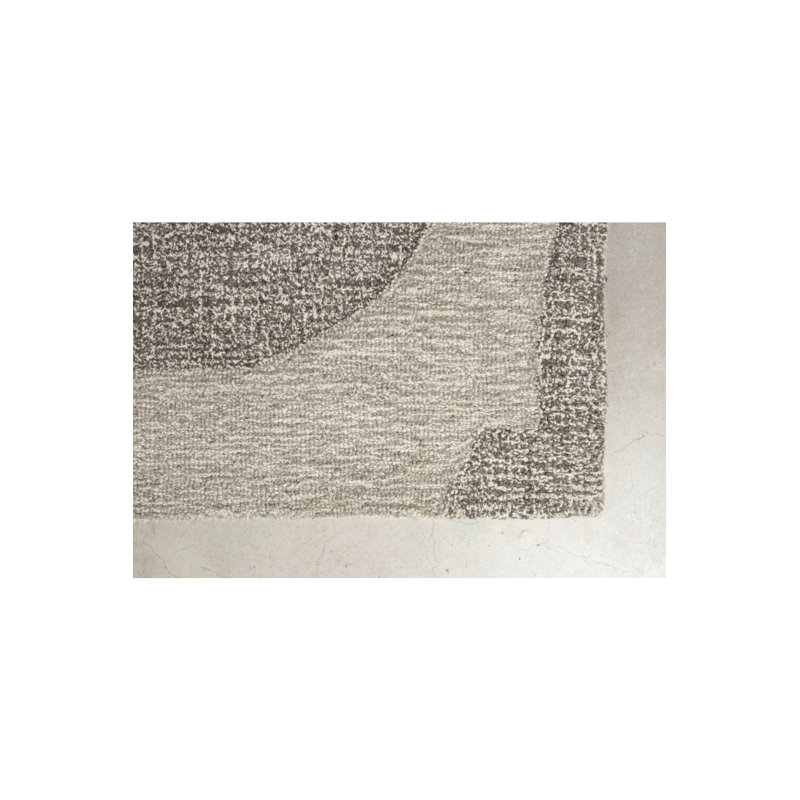 Rug Wool Abstract Area Rug in Gray