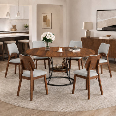 Ensemble de table de salle à manger extensible et de chaise rembourrée