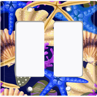 Star Fish Deep Ocean Clam Coral Blue 2-Gang Rocker Wall Plate -  WorldAcc, F-R2-PNT122