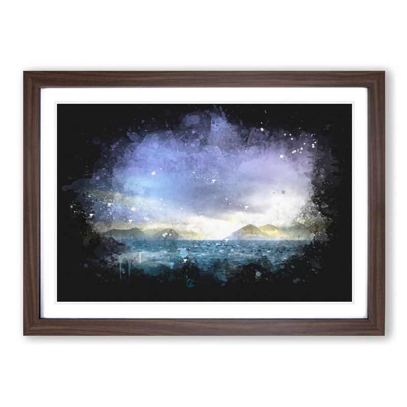 Faroe Island Ocean View - Picture Frame Graphic Art Print, Walnut Framed, 33cm H x 45cm W x 2cm D