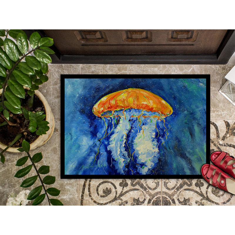 Tapis antidérapant Calm Water Jellyfish, Rectangle 2 pi x 3 pi