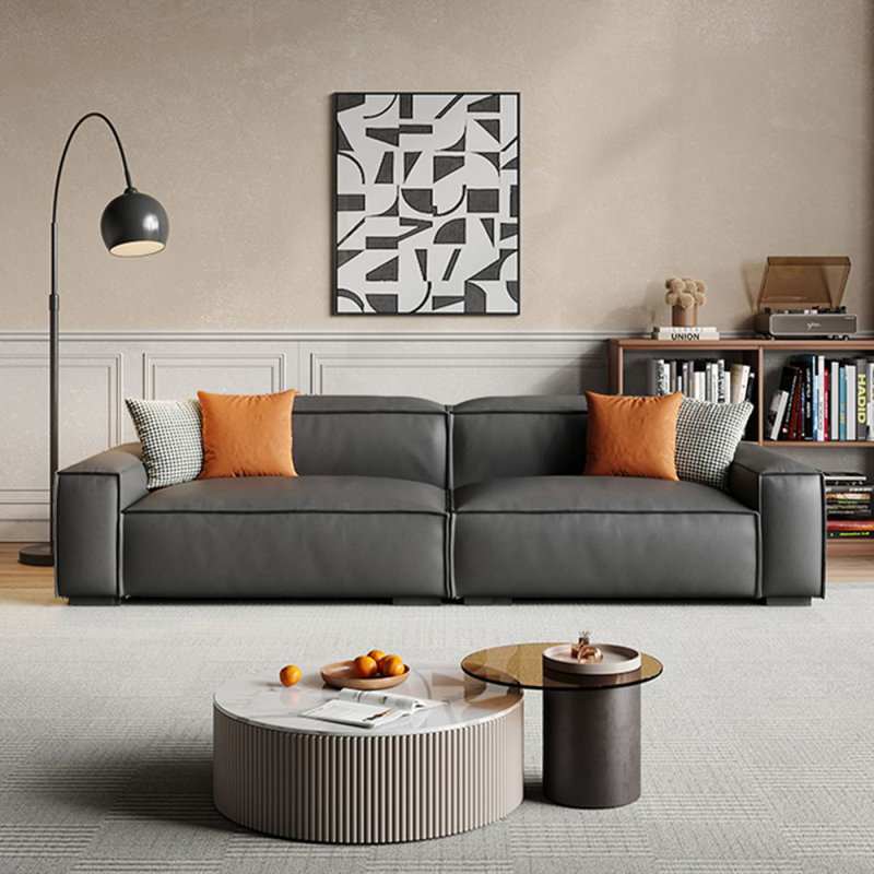 Canapé modulaire en polyester gris foncé, Gris foncé