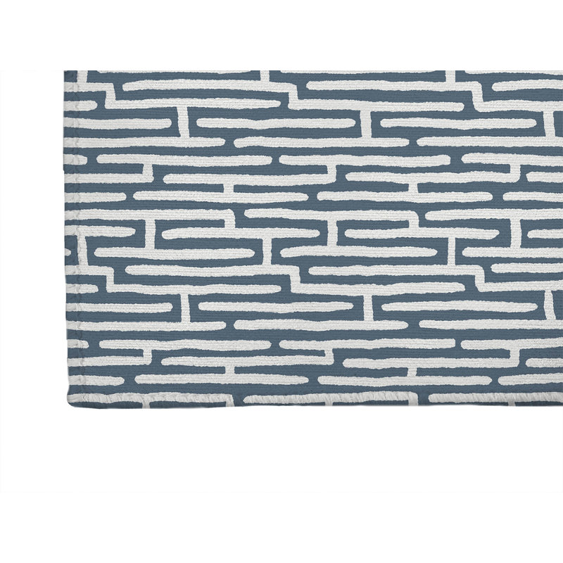 Twilight Labyrinth Non-Slip Outdoor Rug, Runner 2'6" x 8'