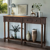 Maria Console/Sofa Table with 2 Drawers + Bottom Shelf | Easy Assembly for Living Room & Entryway