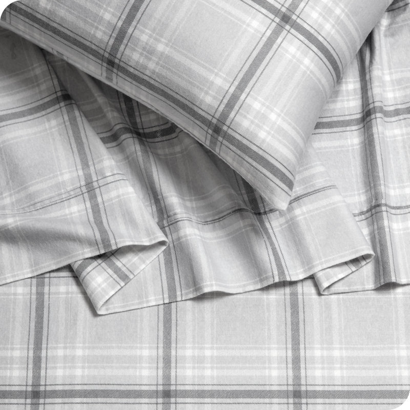 Ensemble de draps en micro-fibre, Ensemble de draps pour lit simple TG + un drap-hou, Tartan écossais