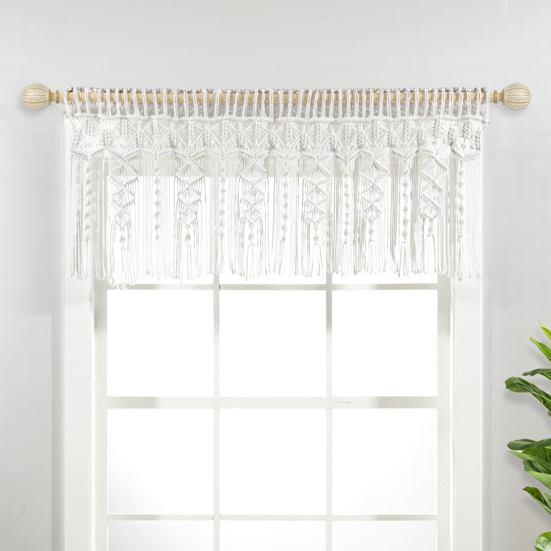Abstract Cotton Ruffled 50'' W Window Valance in