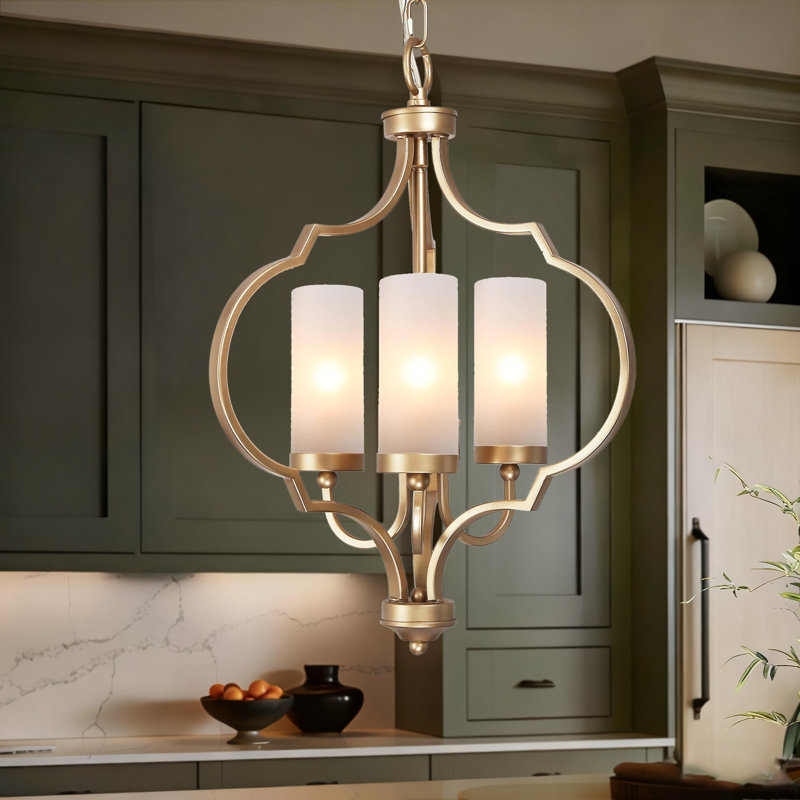 Alexa 3-Light 14.5" W Classic / Traditional Chandelier Foyer Pendant, Satin Gold