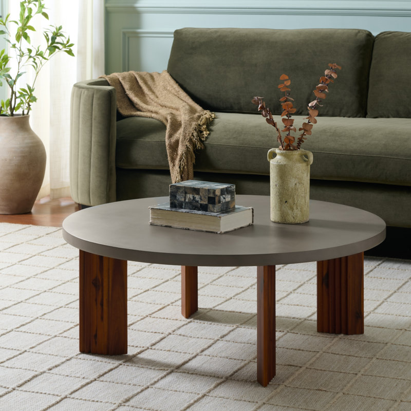 Table basse Basilio, Gris clair / naturel