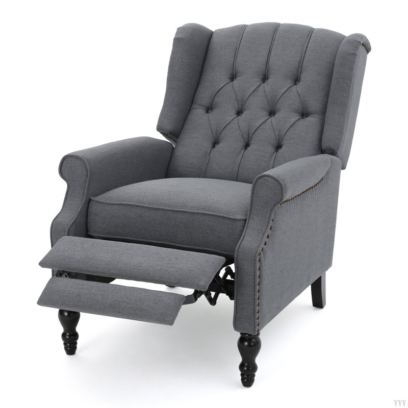 Fauteuil inclinable capitonné en tissu, Gris anthracite