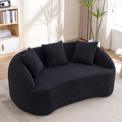 Chenille noire désossée 2 en noir 049s, mise à niveau, 3 coussins, modulaire minimaliste pour plusieurs espaces, configuration d'espace, chenille en mousse 30 avec différentes pièces standard parfaites, compact optimisé