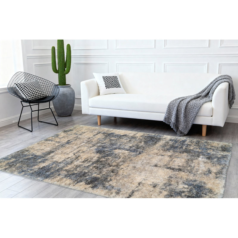 Tapis crème / gris Loretta, Rectangle 6 pi 7 po x 9 pi 6 po