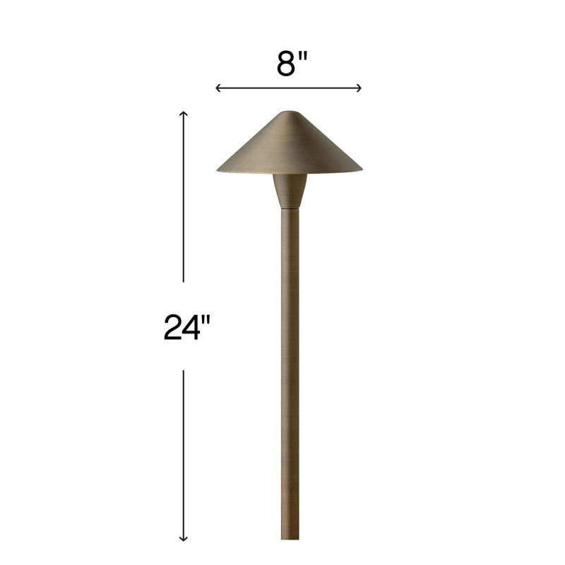 Low Voltage Pathway Light, 24" H x 8" W x 8" D, Matte Bronze
