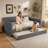 Space-Saving Queen Upholstered Bed With Trundle - USB Charging, Sturdy Frame, No Box Spring-1672724472