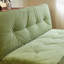 Coussin en velours côtelé vert-63890109