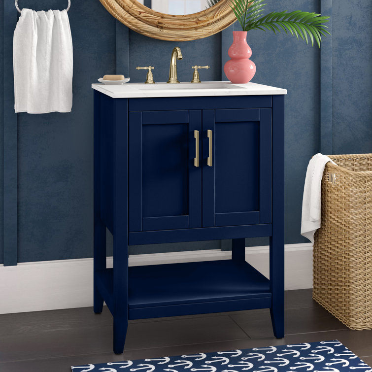 Trieste 24'' Single Bathroom Vanity with Engineered Marble Top