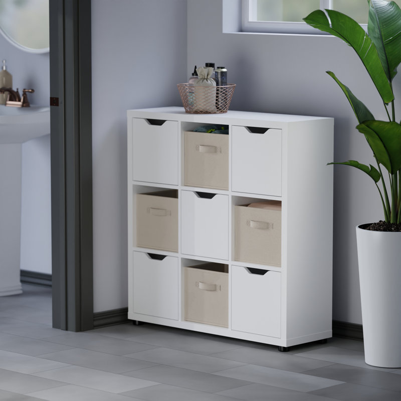 Ensemble d'armoires de rangement 3 pièces et 3 pièces Julia, beige et blanc