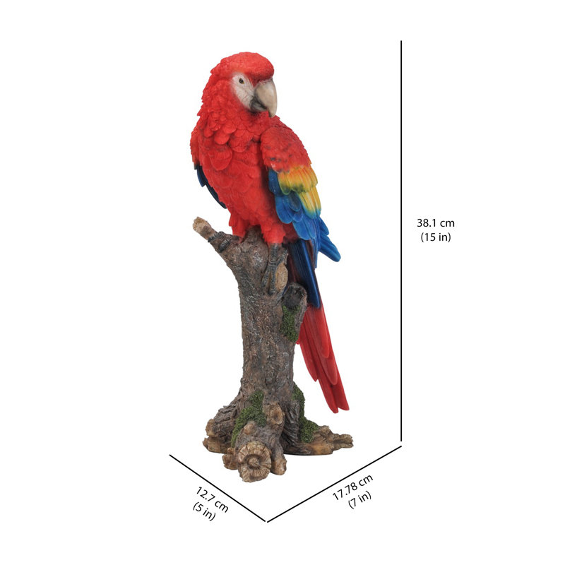 Statue de perroquet sur branche, Red