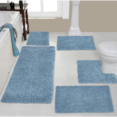Hazley Plush 100% Cotton 5 Piece Bath Rug Set