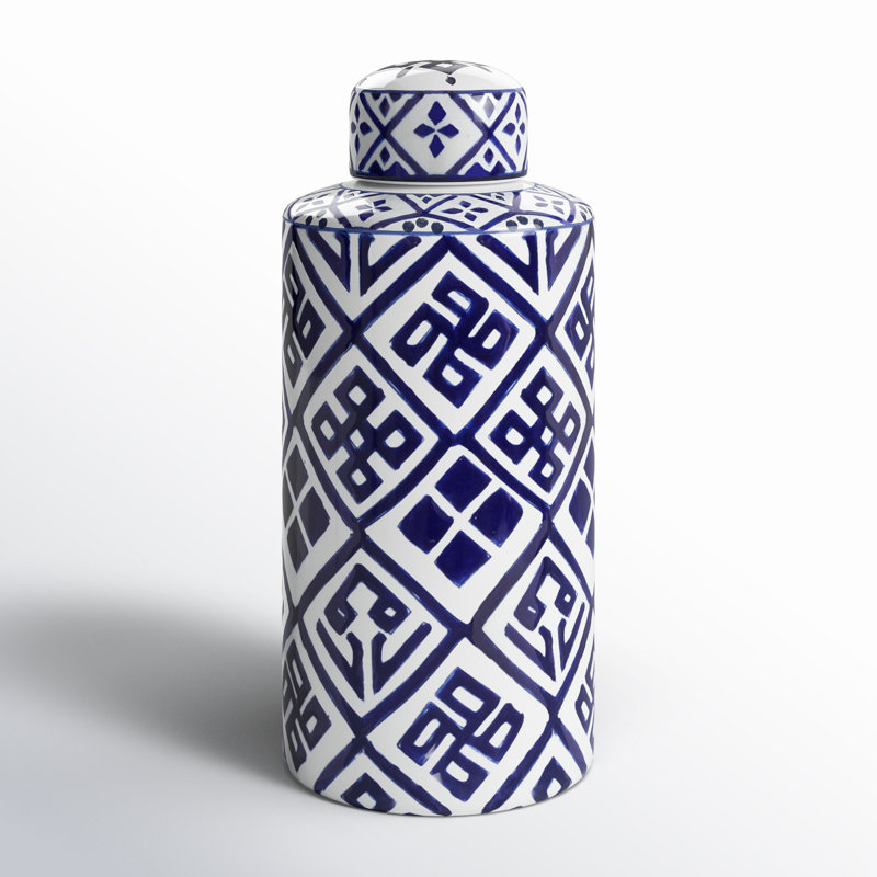 Anamar Ceramic Table Vase, 13.8" H x 6.3" W x 6.3" D