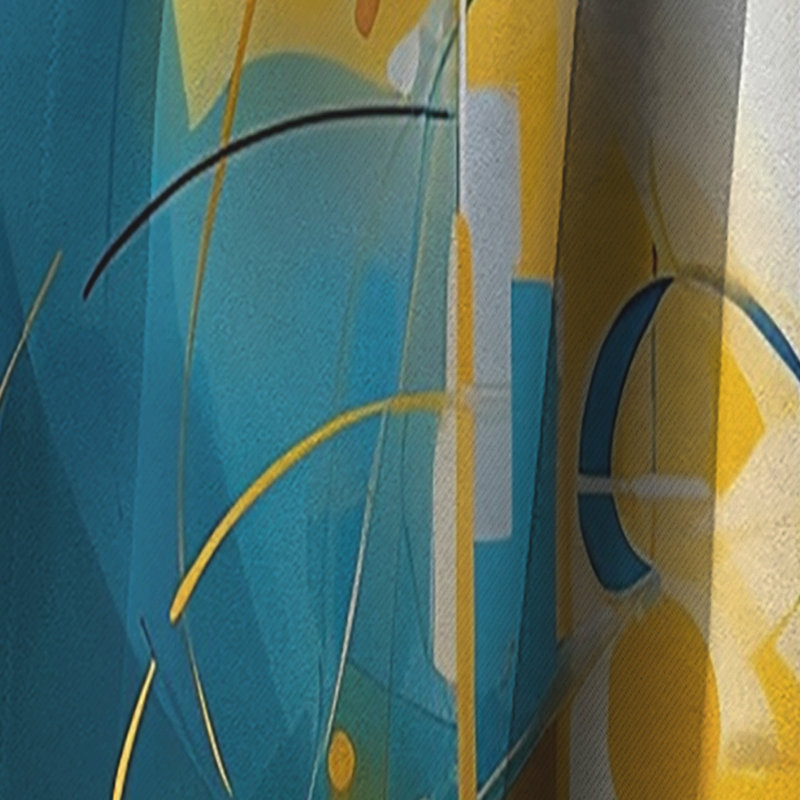 Rideau occultant en marbre bleu et jaune Elegance Of Marble II - Abstract, L 52 po x L 63 po