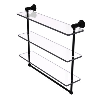 Freyja 3 Piece Glass Tiered Shelf with Towel Bar