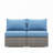 59.8"Width Outdoor Wicker Armless Sofa Set, 2-Piece Patio Loveseat Set With Blue Cushions