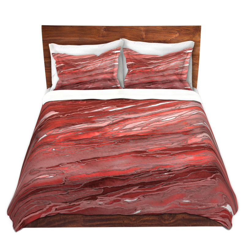 Ensemble de housse de couette en microfibre DiaNoche par Julia Di Sano - Agate Magic Rust Red