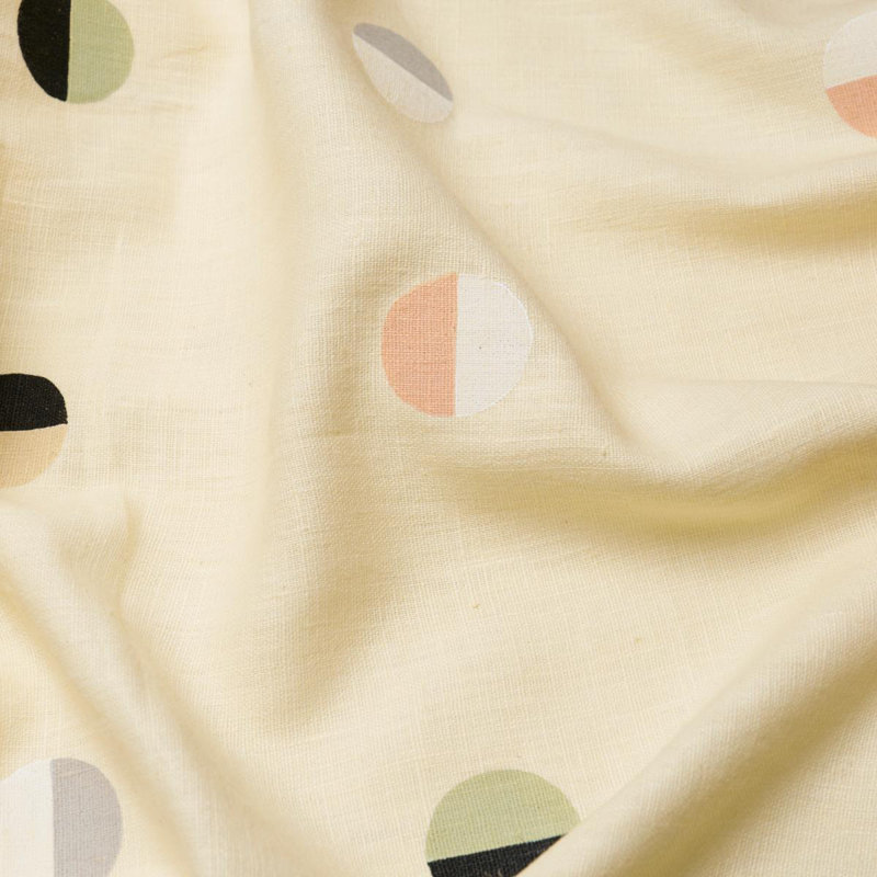 Tissu Schumacher X Caroline Z Hurley Joshua Tree, Soleil / noir / gris / rose