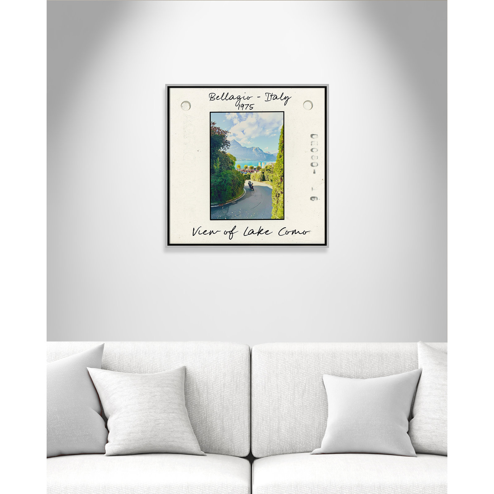 Ritona "Bellagio, Italy - Lake Como" Print, Silver Floater Framed Canvas, 25.5" H x 25.5" W x 2" D