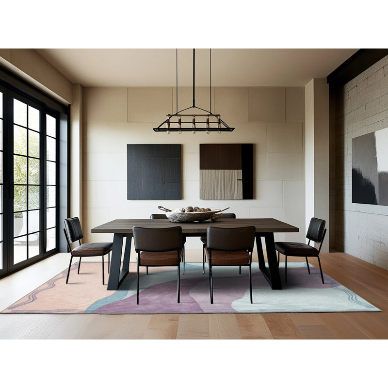 Aqua Whisper Rug, Square 5'